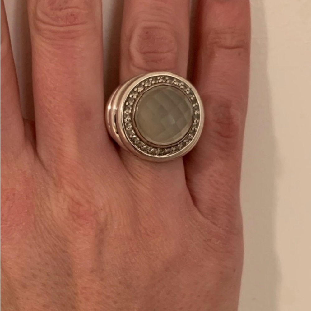 John hardy  sterling silver white Quartz Ring